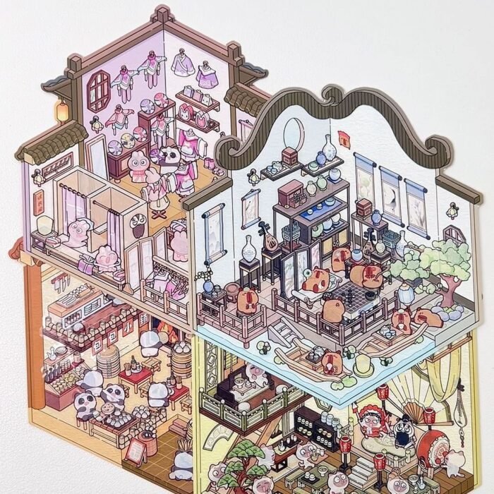 Chinese style series 3D landscaping hut