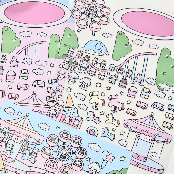 Qikawa DIY Puppy Dessert House Amusement Park Sticker Scenes - 图片 4
