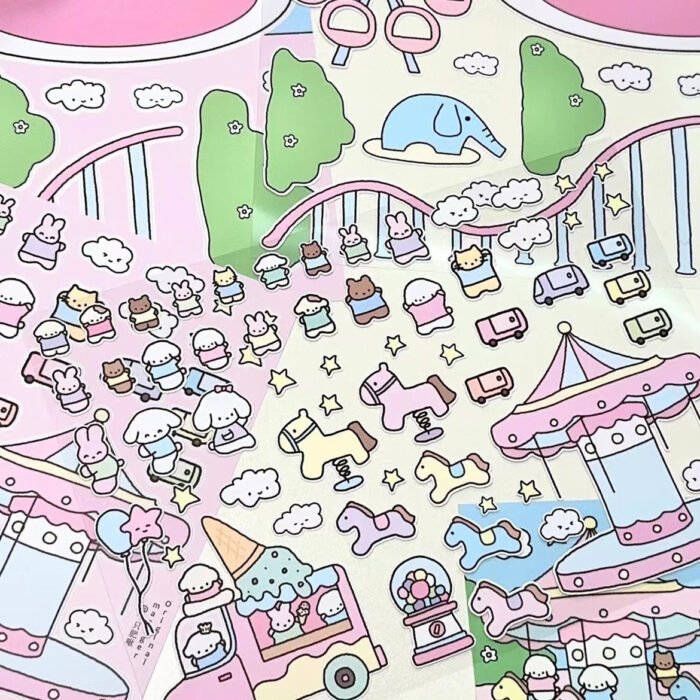 Qikawa DIY Puppy Dessert House Amusement Park Sticker Scenes - 图片 5