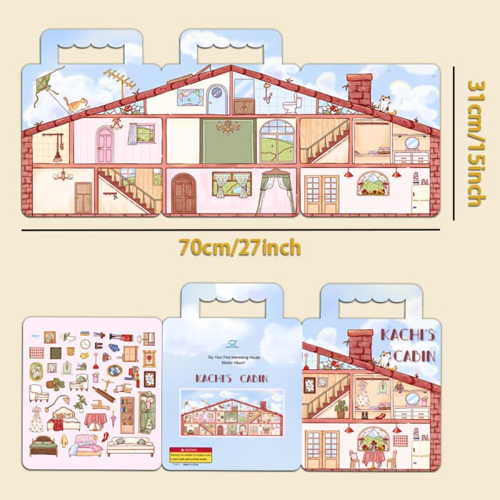 Qikawa DIY 3D Cozy Cabin Scene Sticker Book - 图片 4