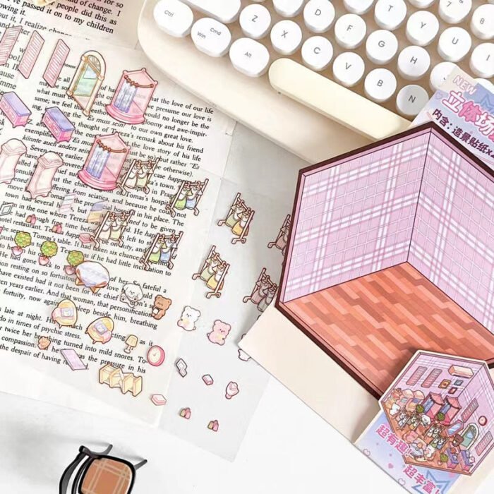 Qikawa 3D Cartoon Puppy Shop Landscape Sticker - 图片 5