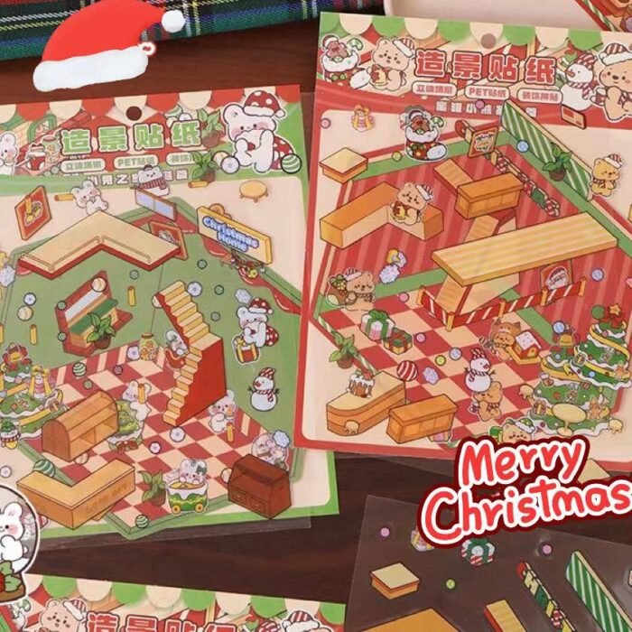 Qikawa DIY 3D Christmas Landscape Sticker Scene