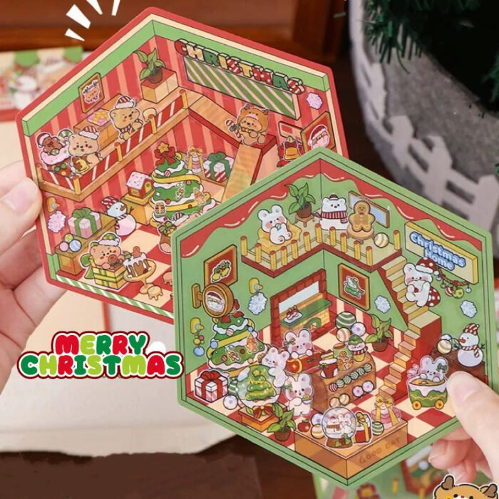 Qikawa DIY 3D Christmas Landscape Sticker Scene - 图片 2