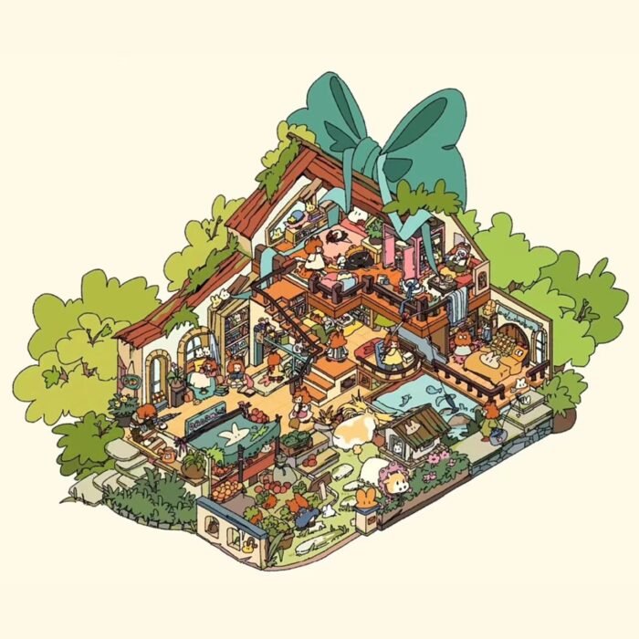 Qikawa DIY Wooden House 3D Scene Sticker