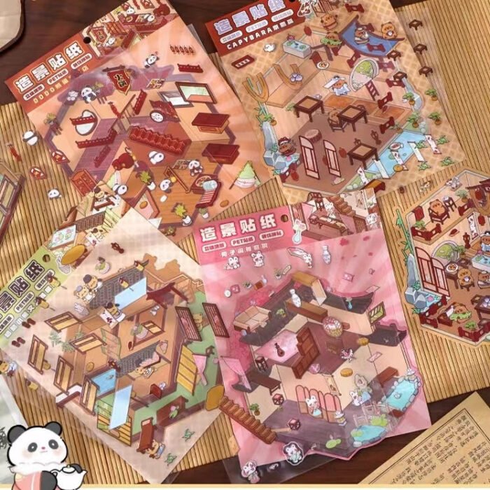 Qikawa DIY Capybara 3D Landscape Stickers Scene - 图片 7