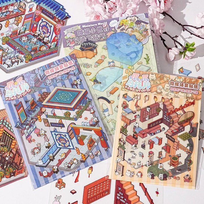 Qikawa Make Ancient Chinese Architecture Sticker Scene - 图片 5