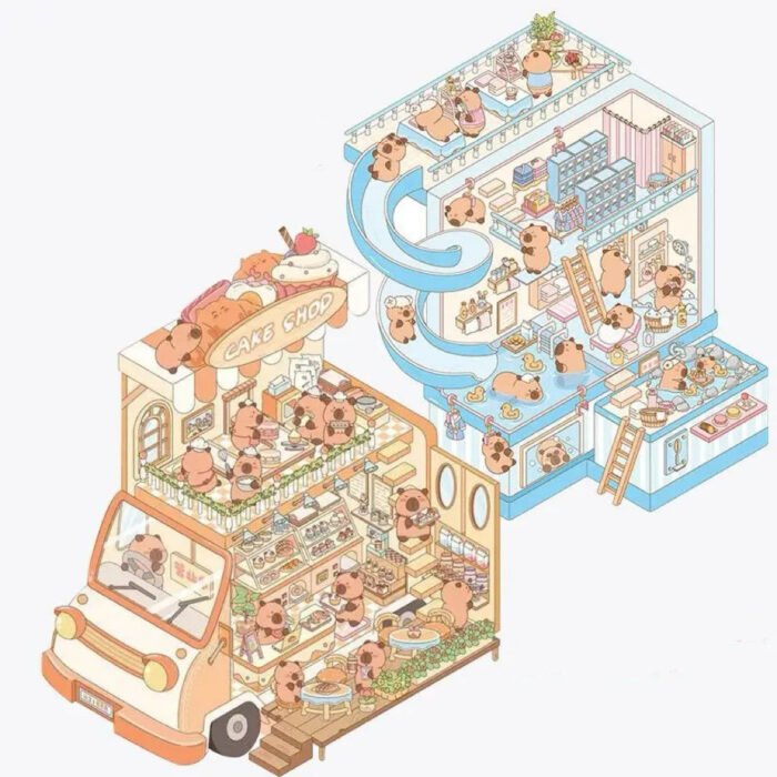 Qikawa DIY Capybara 3D Sticker Scene