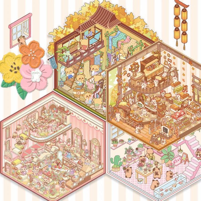 Qikawa 3D House Sticker Sheet