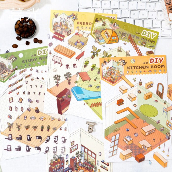 Qikawa DIY 3D Landscape House Stickers - 图片 5