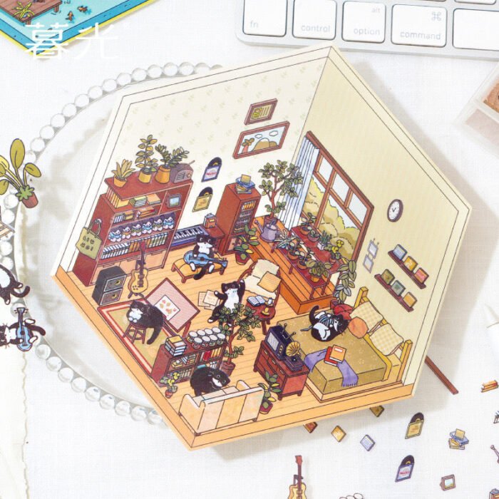 Qikawa DIY 3D Landscape House Stickers - 图片 4