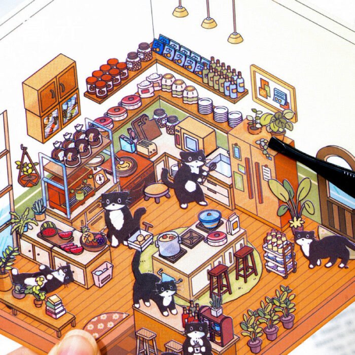 Qikawa DIY 3D Landscape House Stickers - 图片 3