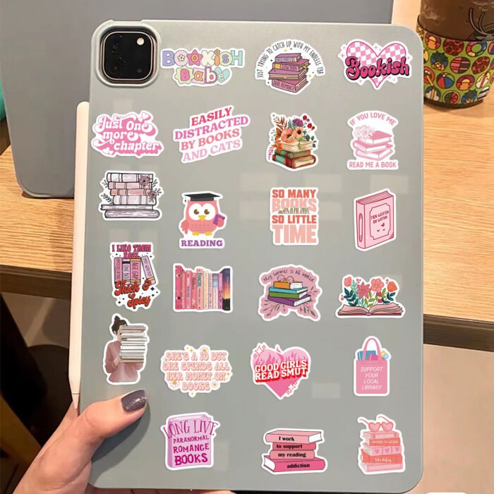 50 Pink Bookish Graffiti Stickers - 图片 9