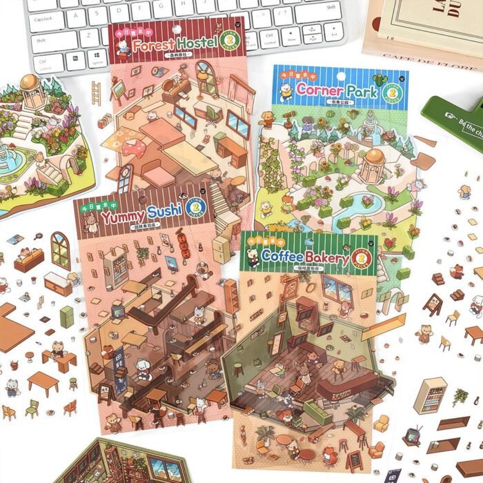 Qikawa DIY 3D Landscape Sticker Scene - 图片 4