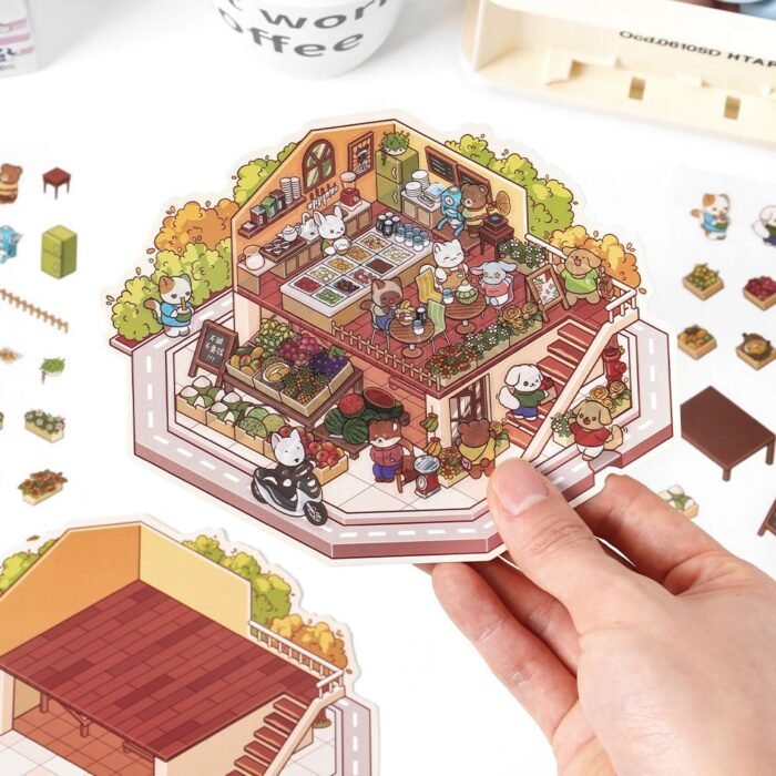 Qikawa 3D Landscaping Sticker Fun House Construction - 图片 3