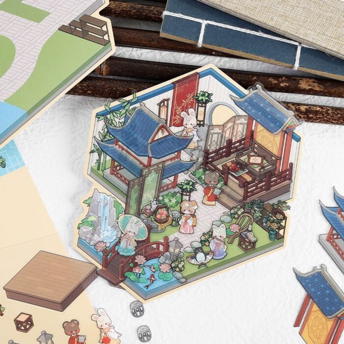 Ancient style hand-painted 3D landscaping sticker scene - 图片 3
