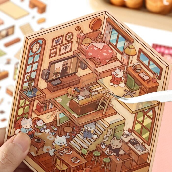 Qikawa DIY 3D Landscape Sticker Scene - 图片 3