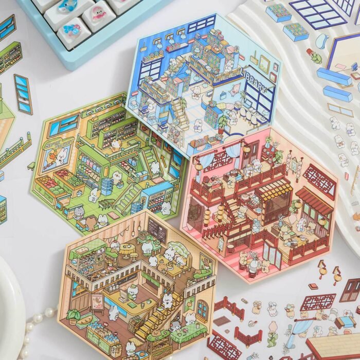 3D Landscape Stickers Scene